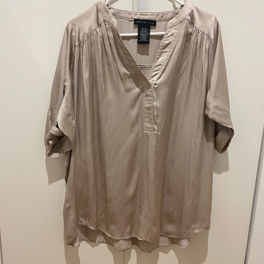 Joan Vass Taupe Blouse